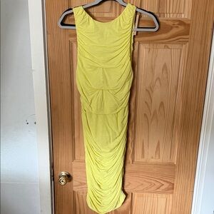 Alice + Olivia Vibrant Yellow Ruched Mini Dress